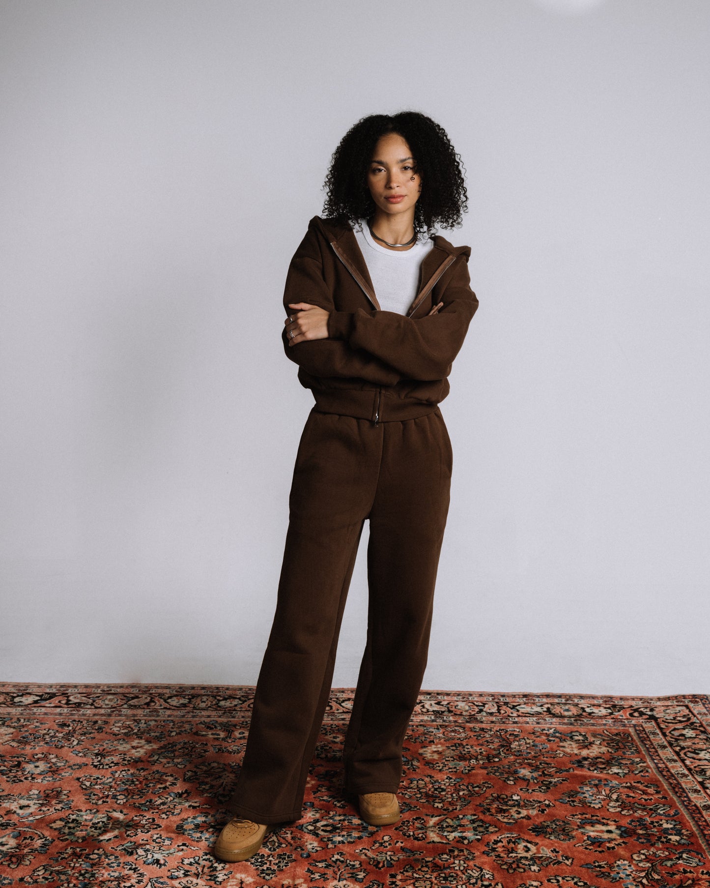 Brown Wide Leg Sweatpants