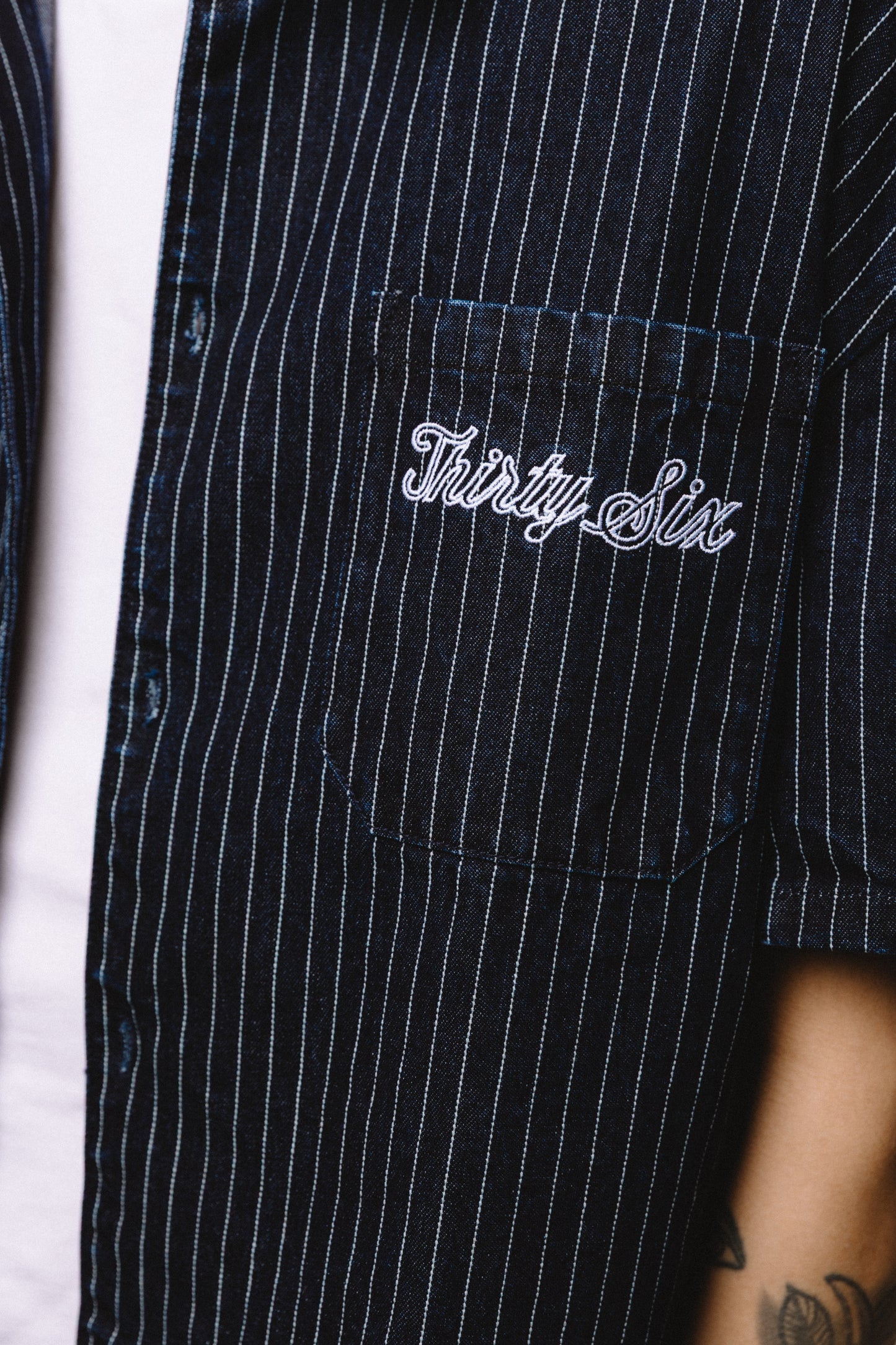 Pinstripe Denim Shirt