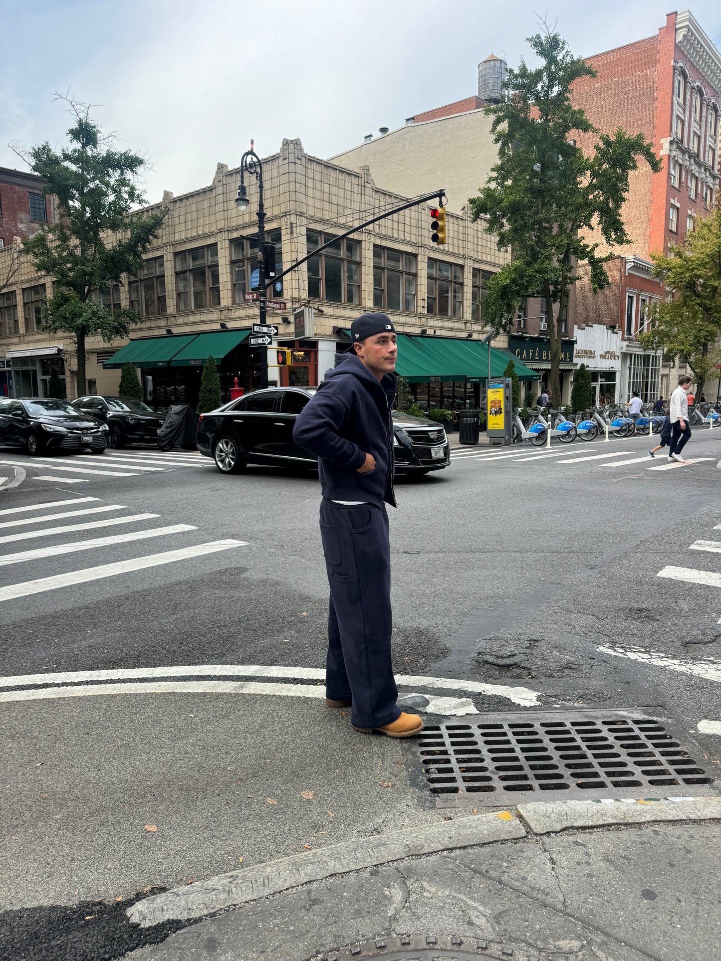 Navy Wide Leg Sweatpants