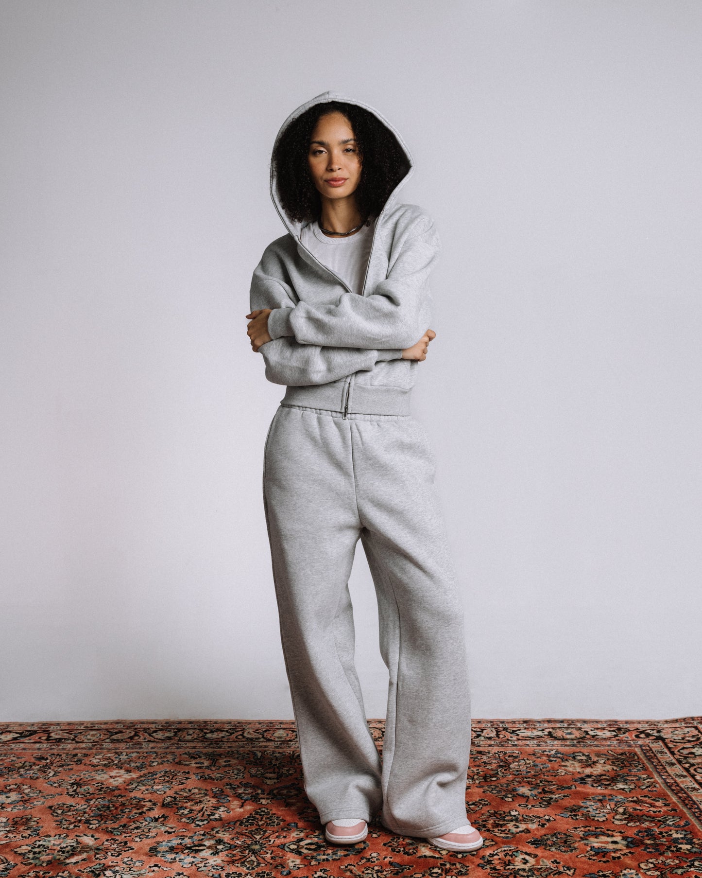 Heather Gray Wide Leg Sweatpants