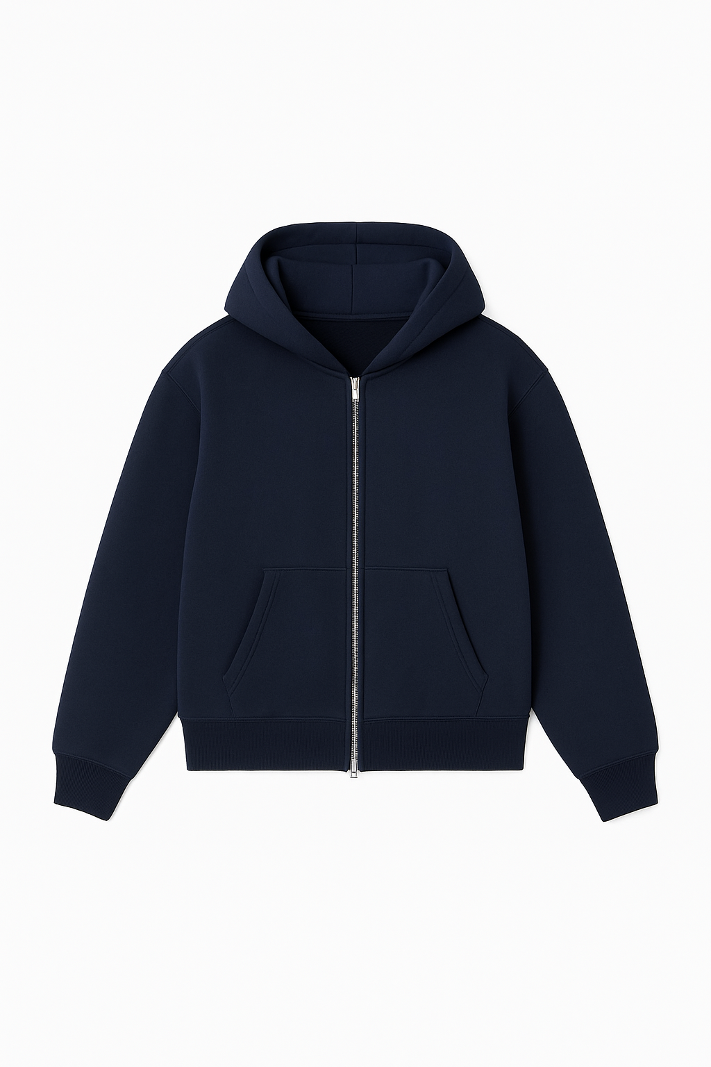 Navy Crop Zip Up