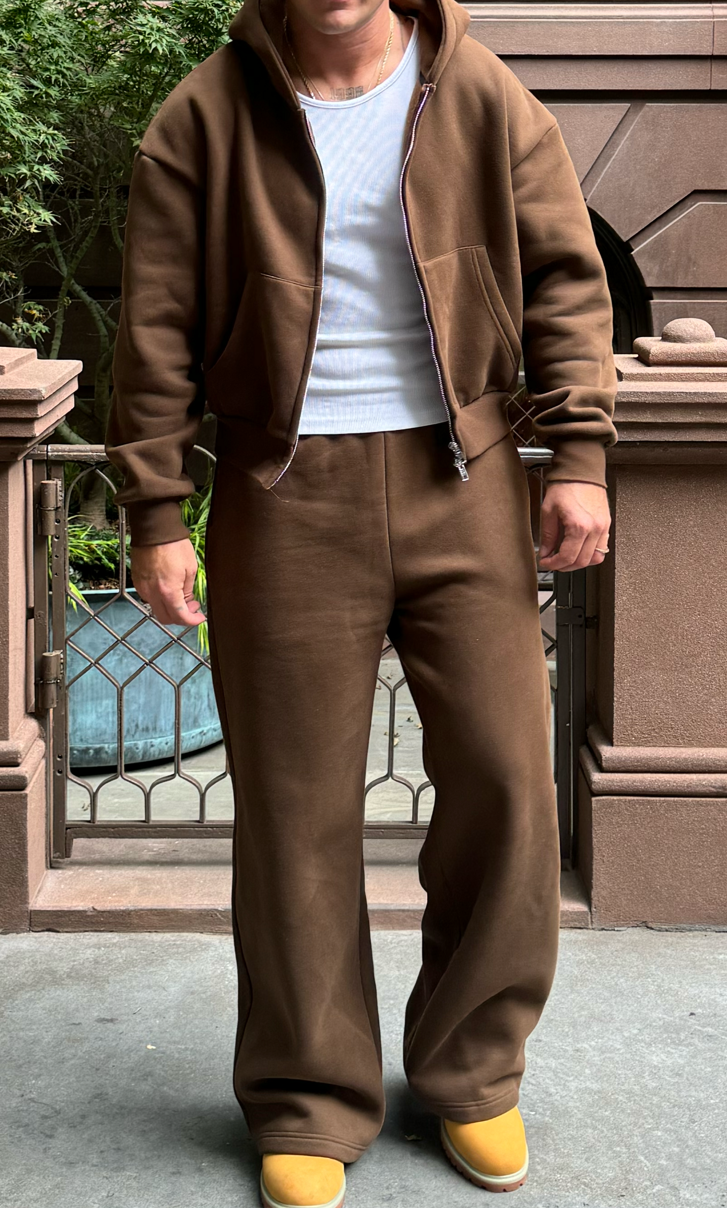 Brown Wide Leg Sweatpants