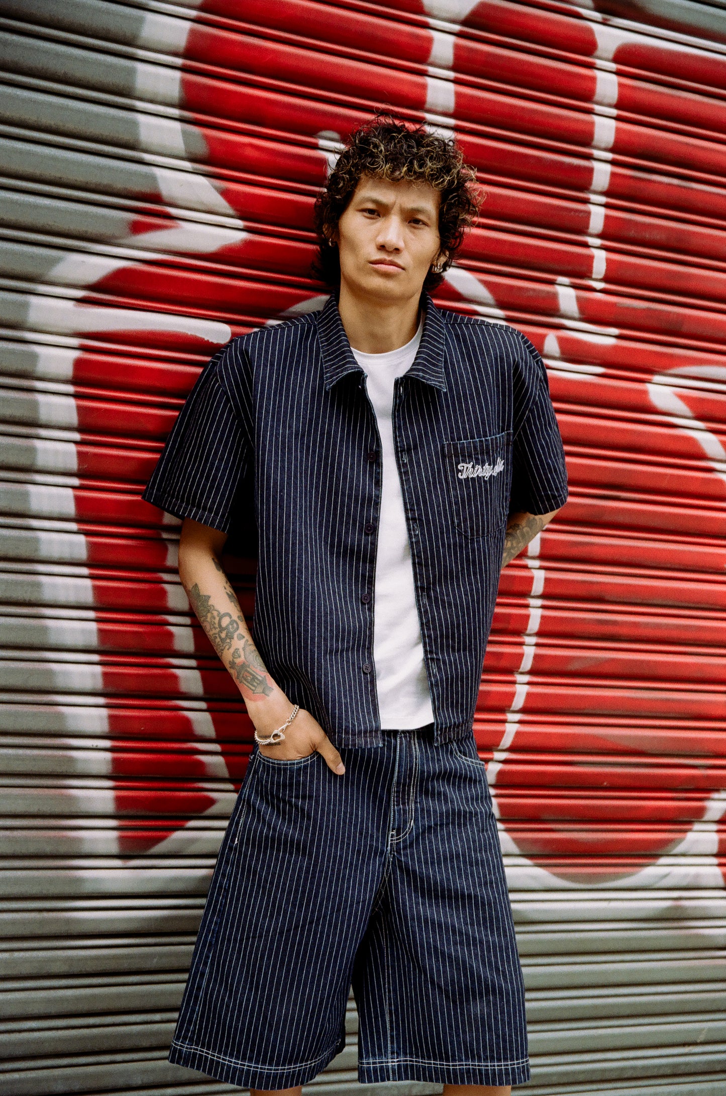 Pinstripe Denim Shirt