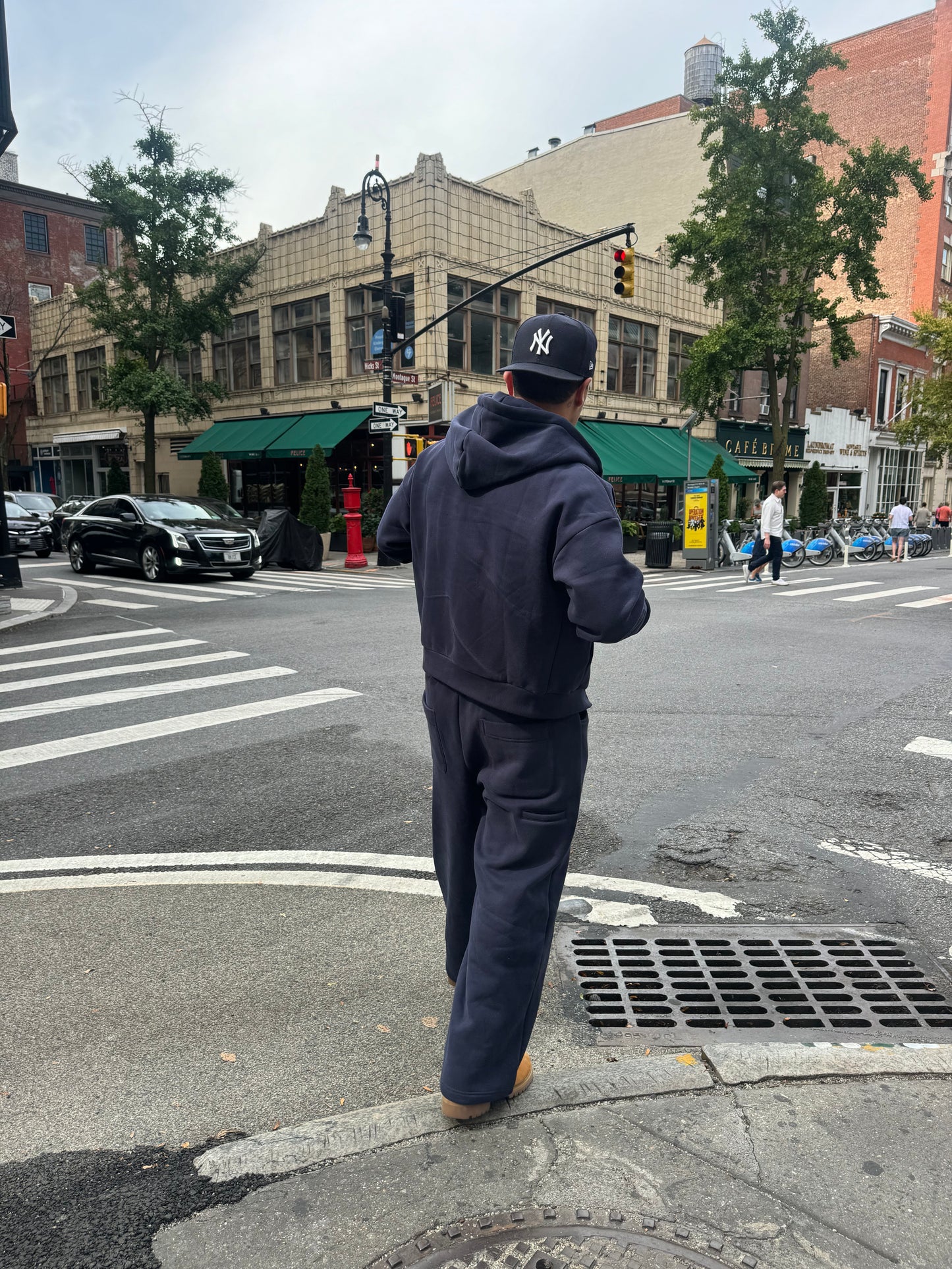 Navy Wide Leg Sweatpants