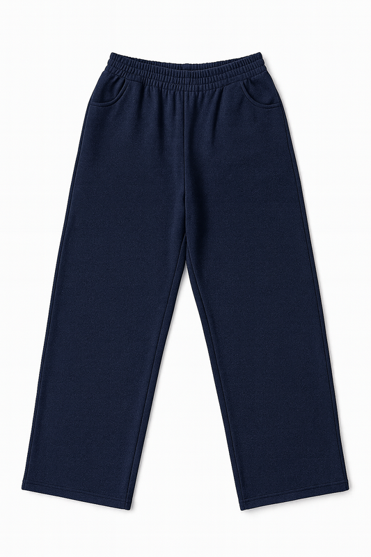 Navy Wide Leg Sweatpants