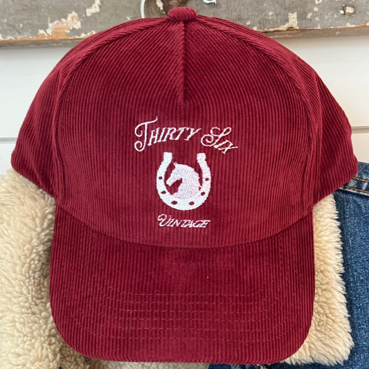 Vintage Red Corduroy Hat