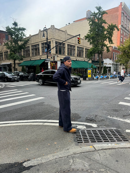 Navy Wide Leg Sweatpants