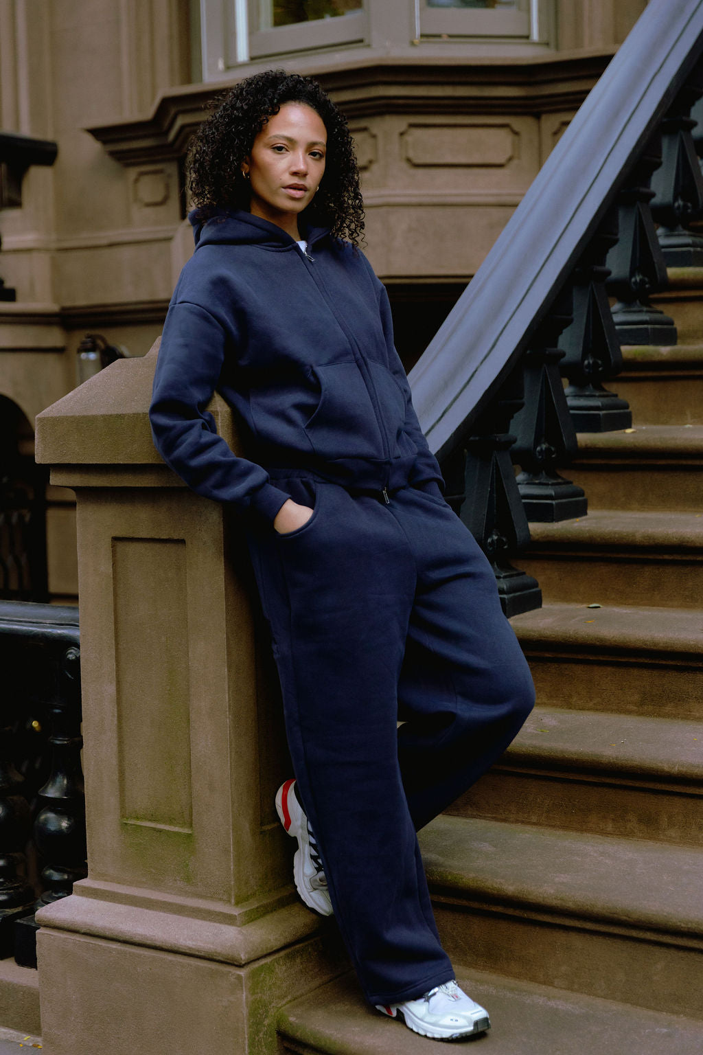 Navy Wide Leg Sweatpants