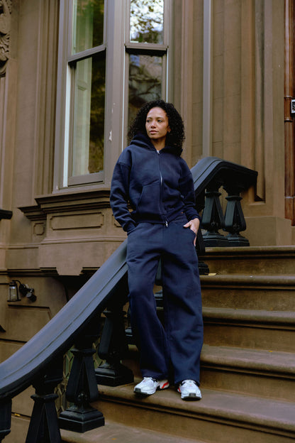 Navy Wide Leg Sweatpants