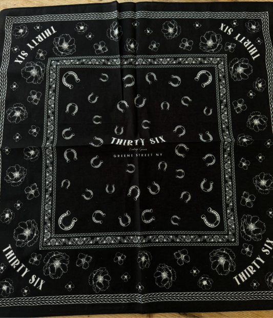 Black Horse Shoe Bandana