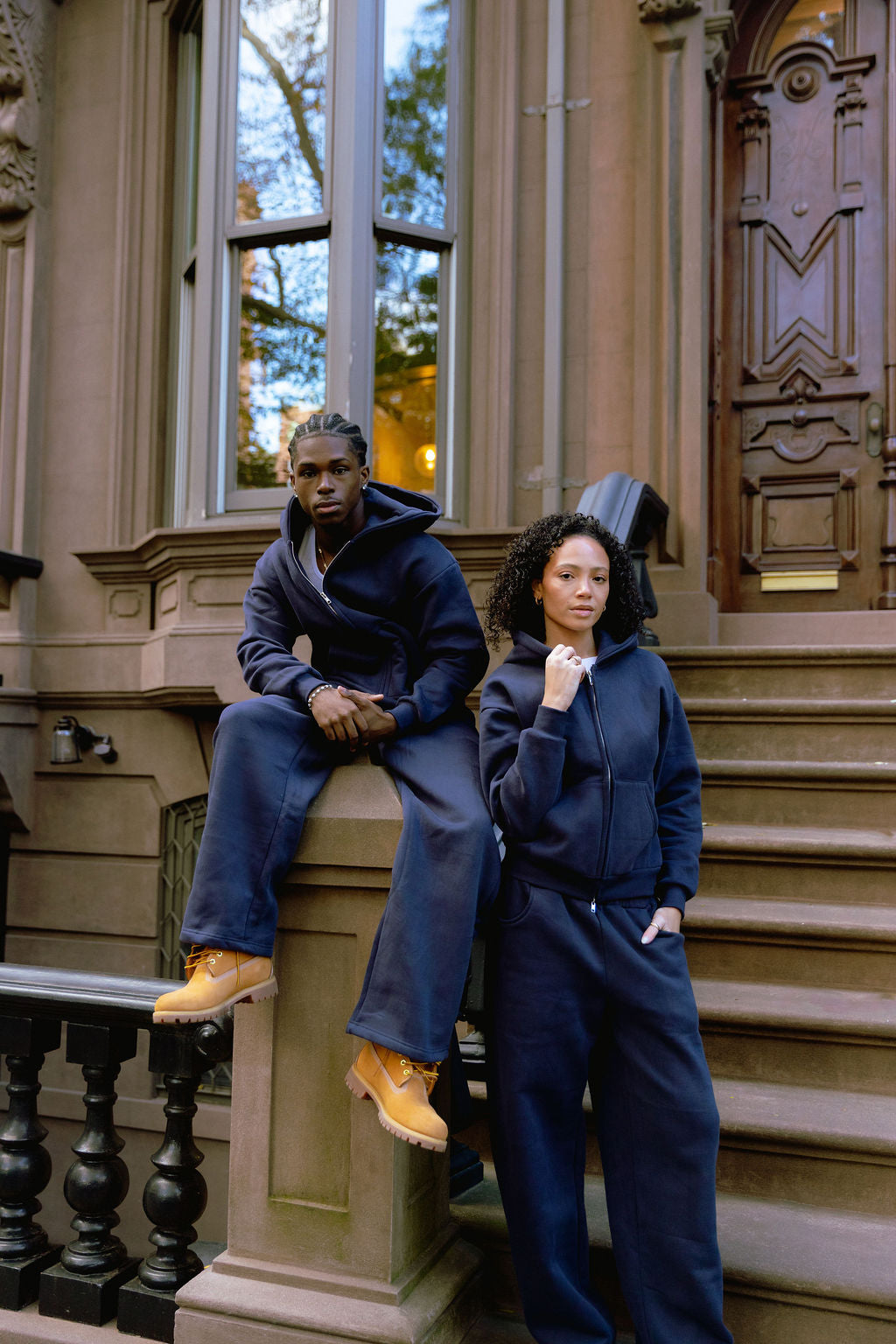 Navy Wide Leg Sweatpants