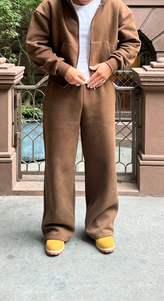 Brown Wide Leg Sweatpants